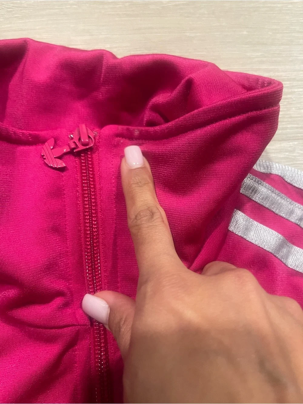 adidas Hot Pink Track Jacket with White 3-Stripes